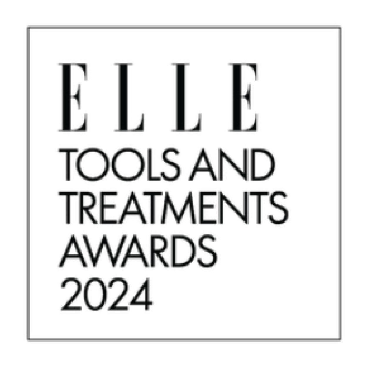 ELLE Tools and Treatments Awards 2024 logo in black text inside thin square border